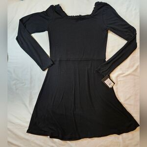 NWT Art Class Girls Black Long Sleeve A-line Square Neck Dress Size XXL